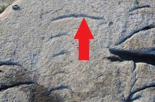 The arrow shows in what direction the ice moved. Can you see that the steepest side of the sickle fa