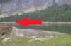 The arrow shows the direction of the ice movement.